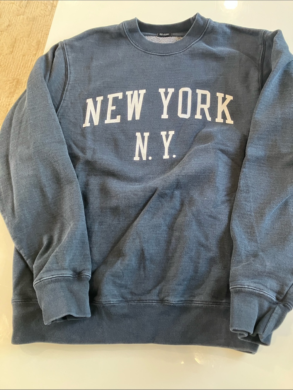 Brandy Melville Navy & White NEW YORK N.Y. Crewneck Sweatshirt